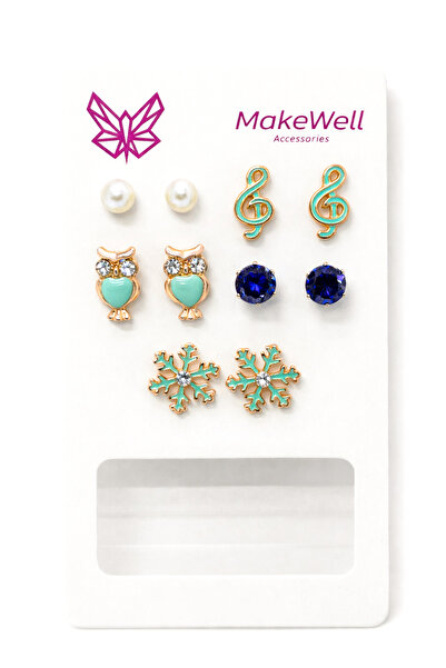 MakeWell Multiple Earring Set for Girls Kuromi Stitch Tom and Jerry Cat Owl L...