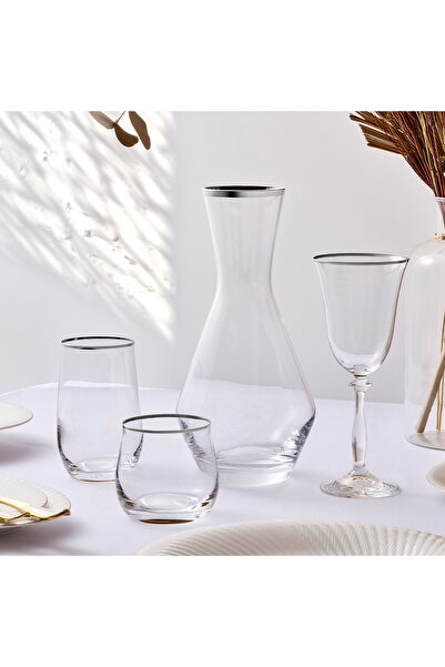 EVALIZA Crystalite 2 Platinum 37 Piece Water Set for 12 People