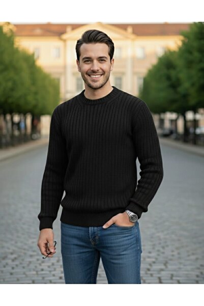 JAKC WAYS Ribbed Oversize Crew Neck Knitwear / Crew Neck Sweater