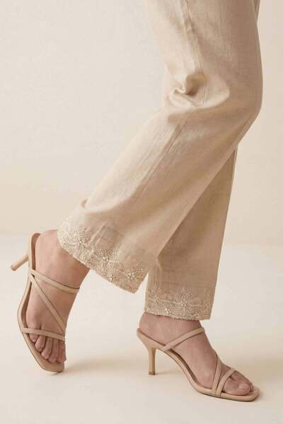 Nishat Linen Embroidered Trousers - PE 26-636