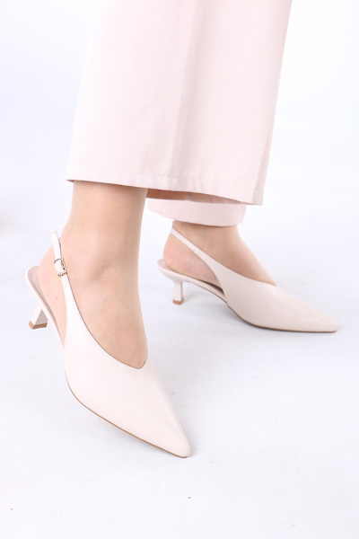 lolyvibe حذاء نسائي بكعب متوسط ​​مفتوح من الخلف ومقدمة مدببة - تصميم أنيق وكل...