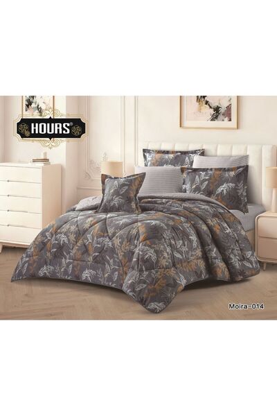 HOURS Moira Summer Bedspread Set, Double Size, 7 Pieces, Floral Print, Double...