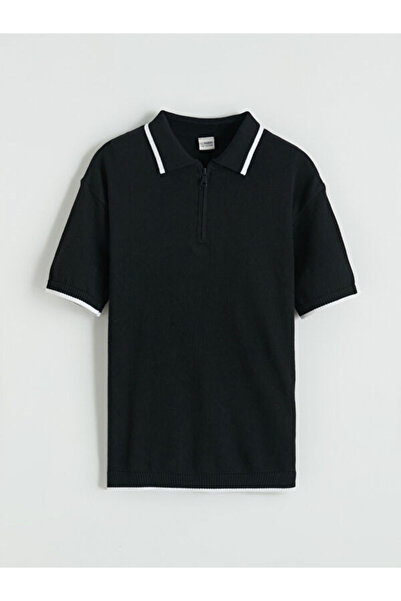 LC Waikiki Rmz Gi̇yi̇m Farkiyla Devrik Roba Collar Boys' Knitwear Sweater