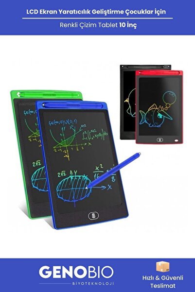 GenoBio #ÇizimTableti Renkli LCD Yazı Tahtası Silinebilir Dijital Çizim Kalem...