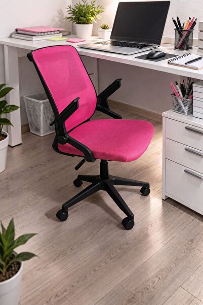 SDT TİCARET pembe hareketli kollu ofis koltuğu çalımşma koltuğu ders çalışma ...