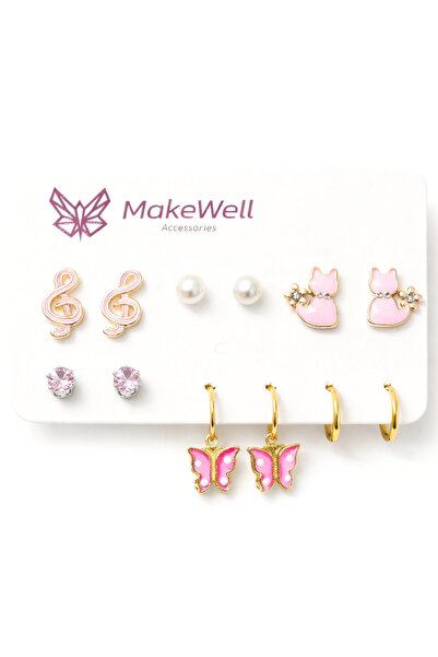 MakeWell Multiple Earring Set for Girls Kuromi Stitch Tom and Jerry Cat Owl L...