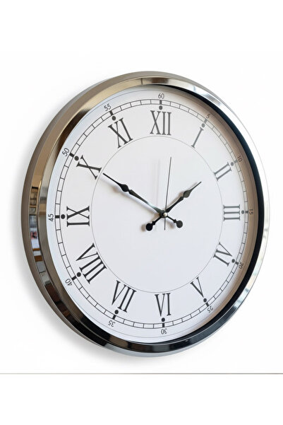 Kasva Concept 52 cm Krom Metal Retro Dekoratif Duvar Saati