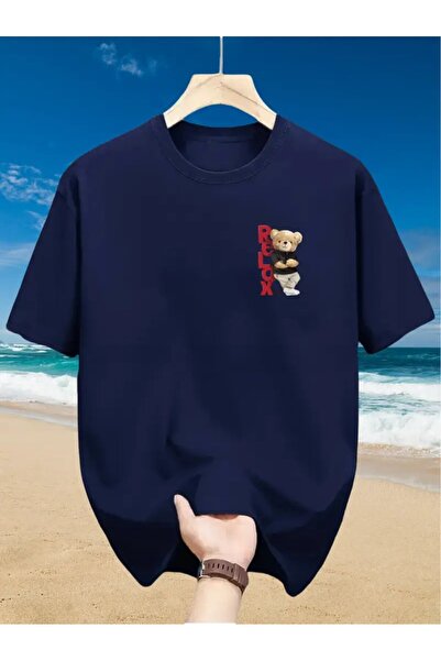 PARUNIV Tricou barbati Bear Relax, stil casual, guler rotund, potrivit pentru...