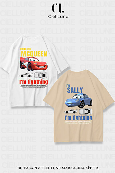 Ciel Lune Tricou supradimensionat unisex pentru femei și bărbați, cu imprimeu...