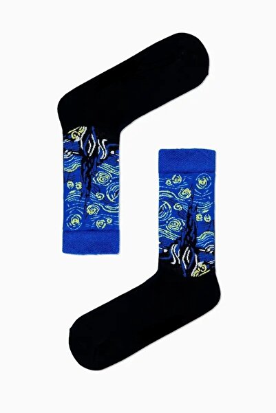 MartinoButik Martino Butik Unisex Pamuklu Mavi Van GOGH Yıldızlı Gece Desenli...