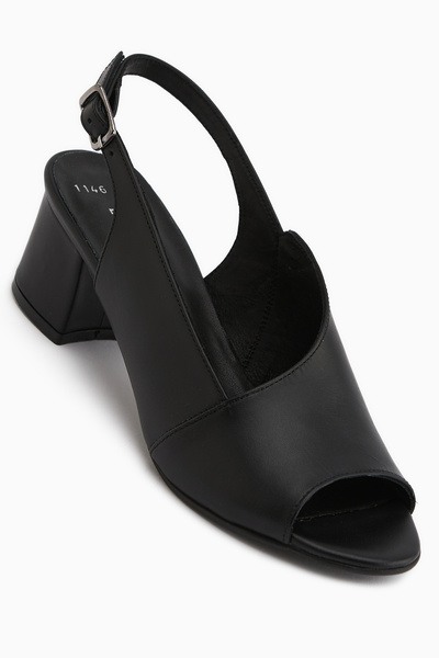 Limoya Pantofi de damă cu toc negru din piele naturală Jannica