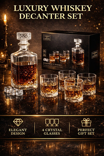 Cook Concept Whiskey glass and decanter set, 4 glasses 200 ml, decanter 940 m...