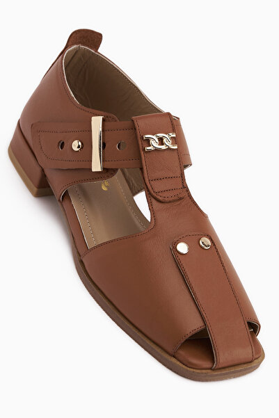 Limoya Veronica Genuine Leather Women's Sandals with Tan Belt