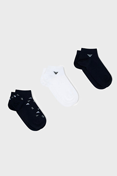Emporio Armani عبوة من 3 جوارب قطنية بشعار للرجال EM000550 AF20653 MB434