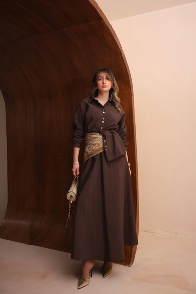 Safgiyim44 Sezen Skirt Suit Brown