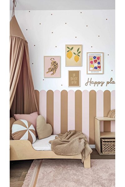 DECOMALL Pp-93 Arched Striped Half Wall Sticker – Self-Adhesive Wall Decorati...