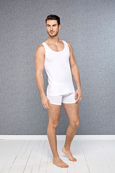 Doreanse Men's Cotton Thick Strap U-Neck 2-Piece Undershirt