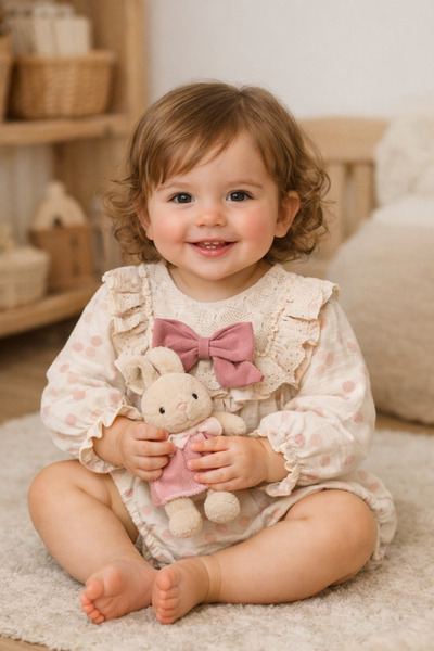 TOGY BABY VE KIDS WEAR Rosie Puantiyeli Kız Bebek Romper Tulum