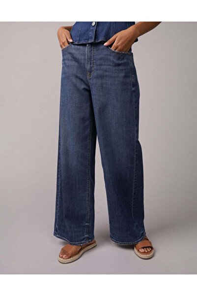 AMERICAN EAGLE AE Dreamy Drapey Stretch Super High-Waisted Baggy Wide-Leg Jean