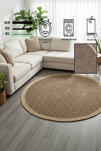Modern Jute Washable Non-Slip Carpet Living Room Kitchen Children's Bed Living Room Carpet Runner Rug