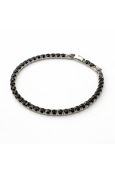 OEM Elegant Silver Tennis Bracelet with Stone-Embellished