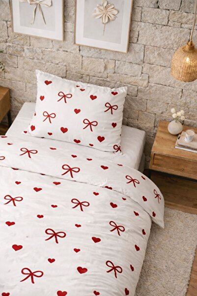 Sheri Home Tekstil FİYONK Tek Kişilik Nevresim Seti Yorgan Kılıfı +1 adet Yas...