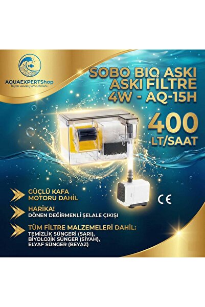 Sobo Bio Askı Filtre - Temizlik Süngeri Biyolojik Sünger Kafa Motoru Dahil 4W...