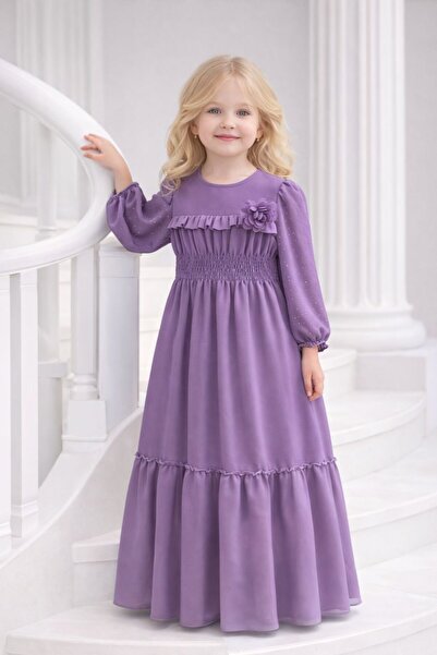 BKC BAŞAK KİDS CLUB Uzun Kollu Uzun Kız Çocuk Elbise