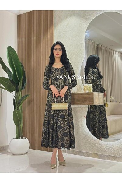 vanus fashion 6950 - فستان ميدي مشجر