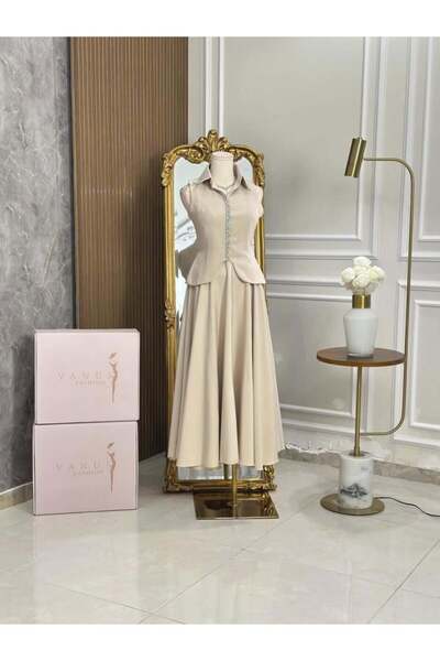 vanus fashion 7037 - فستان سهرة ميدي