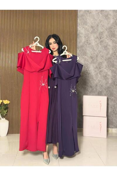 vanus fashion 6935 - Elegant satin dress with a straight cut (two colors)