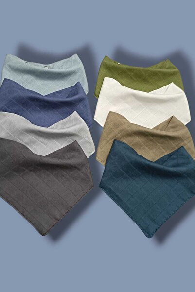sağel 100% Cotton 8 Pieces Muslin Collar Bib Double Layer with Two Snaps for ...