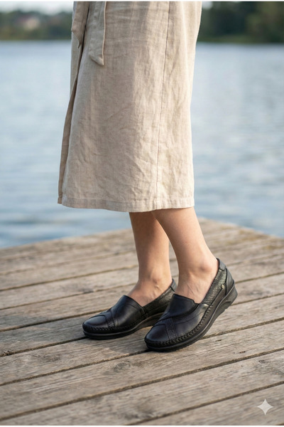 Forelli Kadın Ortopedik Şık Yumuşak Hakiki Deri Günlük Ayakkabı F26Y/CM48010