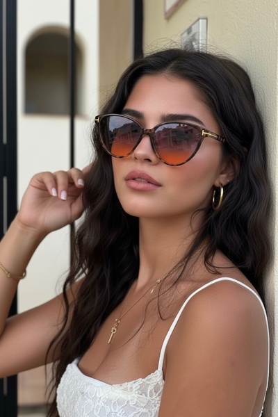 Roger Bacon Vision Leopard Gradient Women's Sunglasses