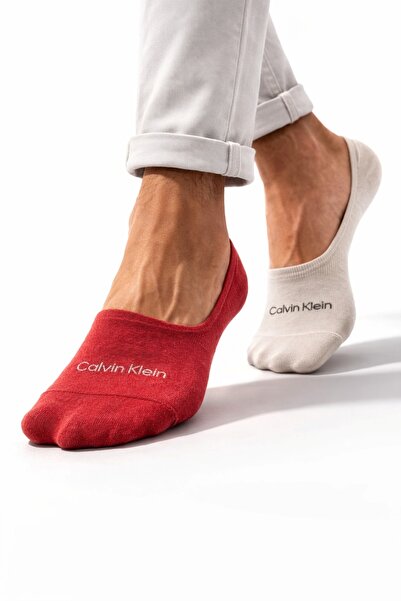 Calvin Klein CKJ 2' li pamuklu görünmez erkek çorap