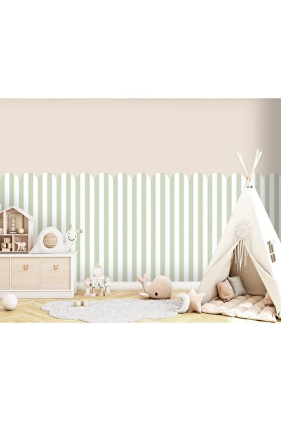 DECOMALL PP-91 Лента с ивици за половината стена – самозалепваща се декорация...