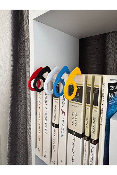 TODEKORA Kitap Yüzüğü Kitaplık Süsü Renkli 5'li Set Dekoratif-Renkli Kitaplık...