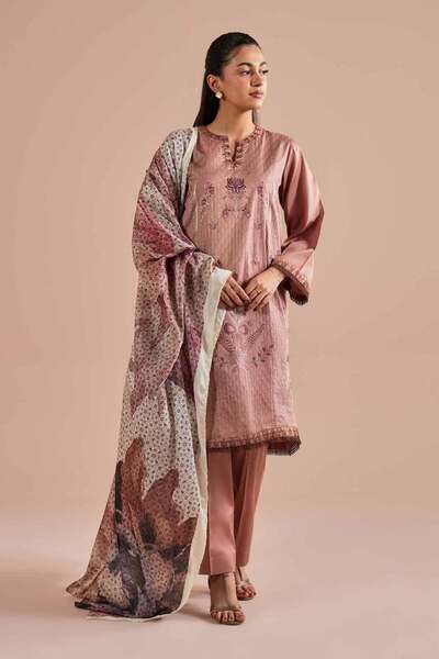 Nishat Linen 3 Piece - Embroidered Suit - PE 26-61