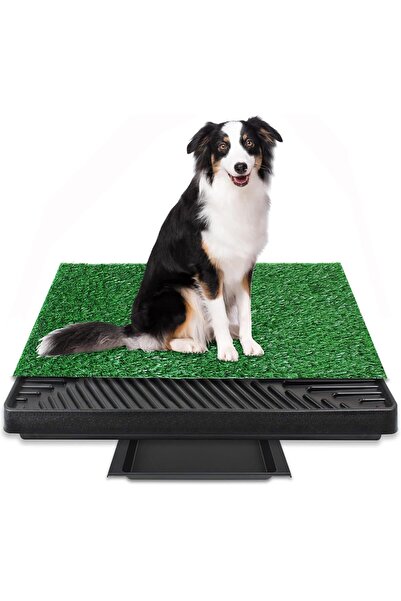 Arabest Portable Large Dog Grass Pad With Tray, Artificial Turf Pee Pad for I...