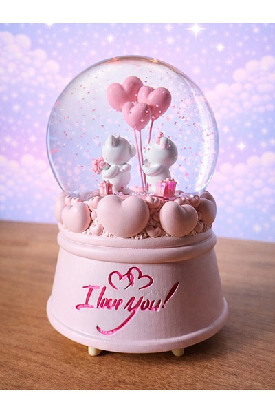 Rüya Kıyısı Kalp Detaylı Sevimli Ayıcıklar Büyük Boy Otomatik Püskürtmeli Işı...