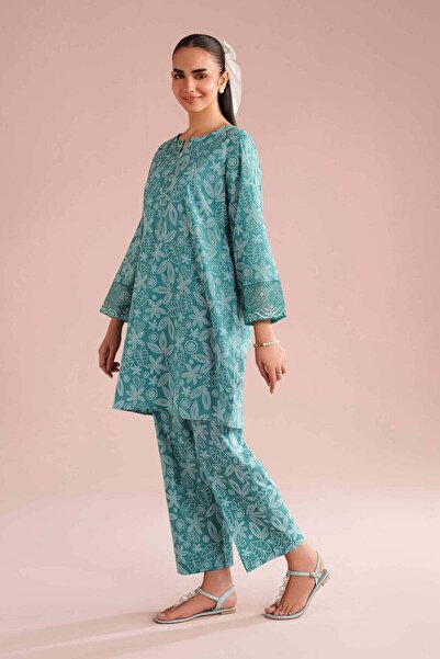 Nishat Linen 2 Piece - Printed Embroidered Suit - PE 26-213