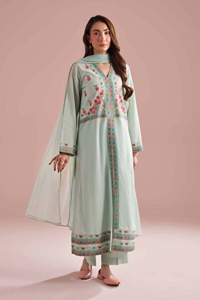 Nishat Linen 3 Piece - Embroidered Suit - PE 26-324