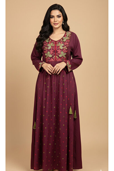 Moda Line A modern Ramadan jalabiya with royal embroidery on the collar and s...