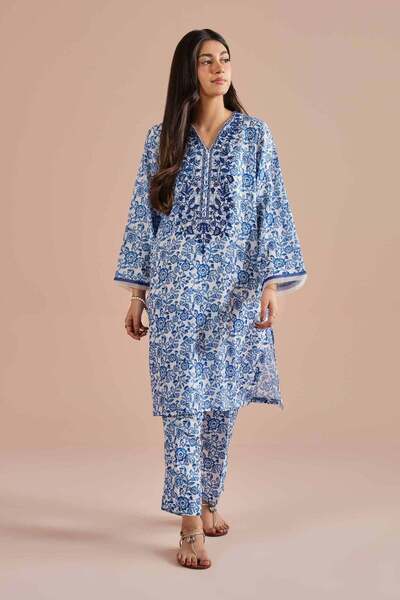 Nishat Linen 2 Piece - Printed Embroidered Suit - PE 26-32