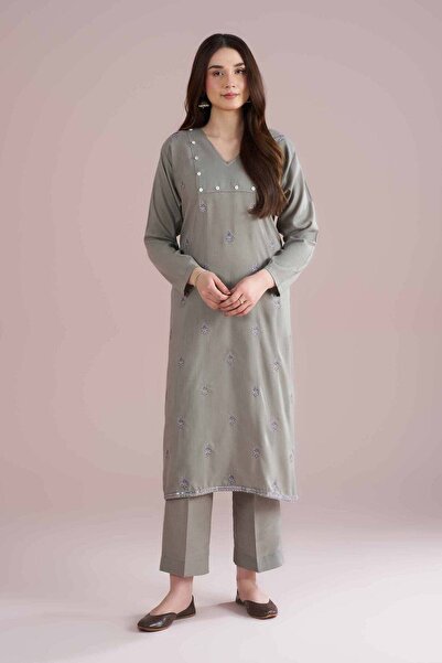 Nishat Linen 2 Piece - Embroidered Suit - PE 26-166