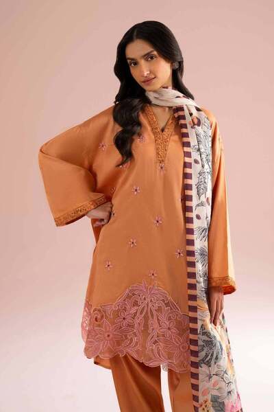 Nishat Linen 3 Piece - Embroidered Suit - PE 26-62