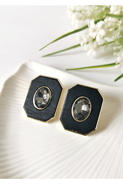 Halley Concept Noctra Wood Octagon Black Earrings