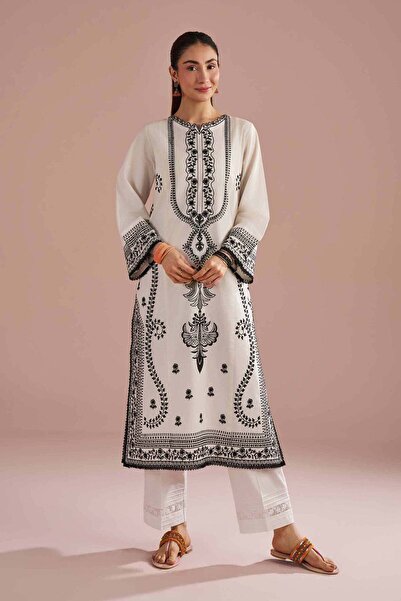 Nishat Linen Embroidered Shirt - PE 26-94