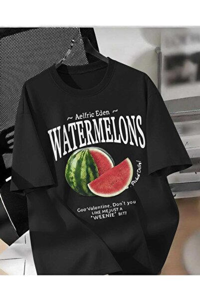 COHERENT Unisex Men/Women Watermelons Custom Printed Oversize Cotton T-Shirt ...