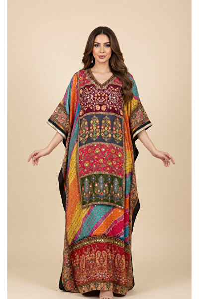 Moda Line Eastern Legends Jalabiya with shimmering patterns and sequins, wide...